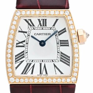 カルティエ CARTIER ラドーニャ SM WE600651 腕時計 PG ダイヤモンド レザー クォーツ シルバー レディース 【中古】