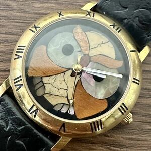 【1円〜】PIERRE LANNIER ピエールラニエ 腕時計 フクロウ 茶色 ラウンド クォーツ レディース メンズ 稼働品