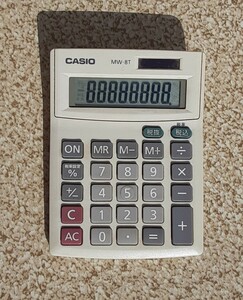 CASIO 電卓 MW-8T カシオ 計算機 計算 事務用品 カシオ電卓 レトロ 雑貨 コレクション ソーラー