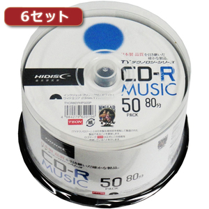 まとめ得 300枚セット(50枚X6個) HI DISC CD-R(音楽用)高品質 TYCR80YMP50SPX6 x [2個] /l