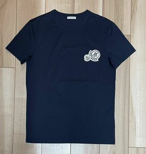 ［新品同様］モンクレール　Tシャツ　ダブルワッペン　ダークネイビー