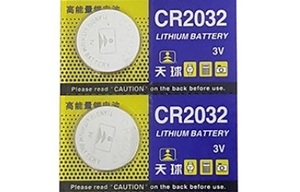 ◆送料無料　新品/未開封　CR2032　２個セット　220mAh 3v　リチウムコイン電池 　時計用ボタン電池