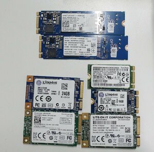 中古 SSD mSATA M.2 7枚set メーカー混合 Kingston LITE-ON SanDisk Intel 16GB/24GB/32GB/クリックポスト可 N051605