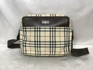 BURBERRY バーバリー ナイロンキャンバス xレザー ノバチェック ショルダーバッグ