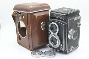 【訳あり品】 AIRES AUTOMAT Olympus D.ZUIKO F.C. 7.5cm F3.5 ケース付き 二眼カメラ s7133