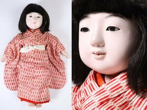 市松人形 赤い着物の少女 鳴き人形 抱き人形 生き人形 日本人形 少女人形 着物人形