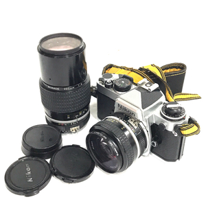 1円 Nikon FE NIKKOR 50mm 1:1.4 200mm 1:4 一眼レフ マニュアルフォーカス フィルムカメラ 光学機器