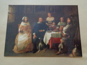 絵葉書　黄金の17世紀フランドル絵画展　フランソワ・デュシャテル　家族の集い