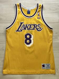 【希少】 NBA LAKERS BRYANT #8 コービー・ブライアント ★ロサンゼルス・レイカーズ Champion チャンピオン製 ユニフォーム シャツ　40 M