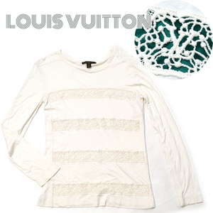 LOUIS VUITTON■LVロゴ モノグラムレースシルク混長袖Tシャツ ロンT　レディース ルイヴィトン