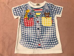 ★ミキハウス★だまし絵Tシャツ★100★プッチーくん 半袖Tシャツ 騙し絵