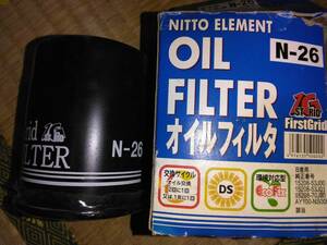 オイルフィルタ　日東工業　FirstGrid　日産　ニッサン　N-26　マーチ/キューブ/プレセア/ブルーバード/ステージア/ローレル/クルー等