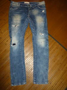 369-112♂：cook jeans　クックジーンズ 　ダメージデニム　オズファースト　size.XL　色.インディゴ