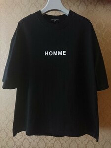COMME des GARCONS HOMME コムデギャルソンオム 21SS ロゴ 半袖Tシャツ 綿天竺 オーバーシルエット ブラック