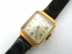 1円◆稼働◆ HEMA ゴールド 手巻き レディース 腕時計 N17804