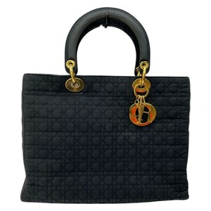 ◆◆【1円スタート】 Christian Dior クリスチャンディオール ハンドバッグ カナージュ RU1917 ブラック 全体的に状態が悪い