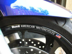 海外　限定品　送料込み　BUELL USA FLAG Rim Stickers ビューエル オートバイ バイク ホイール ホイル ステッカー シール 4枚セット