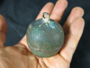 A　鍍金鈴　中国　唐時代　本物　金工　彫刻　青銅製　発掘品