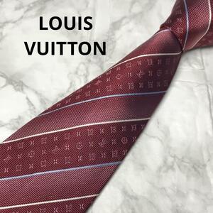 極美品　LOUISVUITTON ルイヴィトン ネクタイ　ストライプ　モノグラム