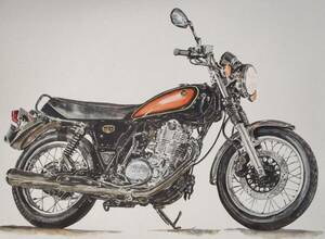 原画です。ヤマハ　SR400　水彩画　バイクイラスト