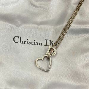 Christian Dior クリスチャンディオール ネックレス ハート ロゴ アクセサリー シルバーカラー 保存袋 ブランド 人気