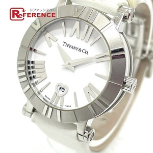 TIFFANY&Co. ティファニー Z1300 デイト アトラス クオーツ 腕時計 SS/革ベルト シルバー