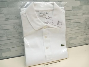 美品 LACOSTE ラコステ ホワイト PH7937J-99 スリムフィットソリッドポロシャツ 半袖 新品タグ付き