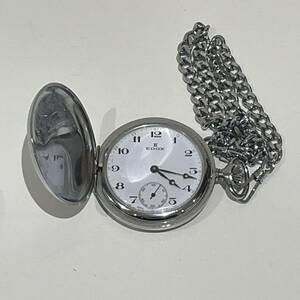 【AMT-10128】懐中時計 EDOX エドックス 手巻き ゼンマイ式 アンティーク ヴィンテージ ポケットウォッチ ANCRE DE PRECISION 稼働品