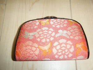 川島織物　和財布　橙色　サイズは縦９．５cm、横１２．５ｃｍ位です。