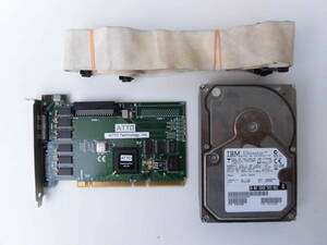 ATTO Technology製 Express PCI UL3S PCI SCSI Adapterセット( +68ピン内蔵SCSIケーブル、IBM Ultrastar DDYS-T36950 36GB） 