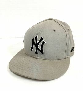 ◆NEW ERA ニューエラ◆キャップ MLB 59FIFTY ニューヨークヤンキース NEWYORK YANKEES グレー 7-3/8インチ 58.7CM 帽子