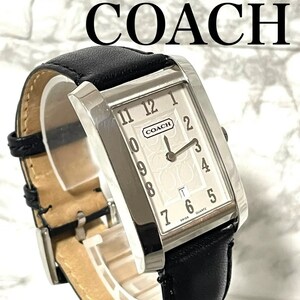 稼動品　COACH コーチ　シグネチャー文字盤　レクタンギュラー　腕時計　メンズ