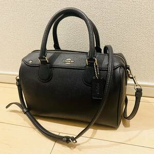 【美品】COACH コーチ ショルダーバッグ ハンドバッグ 2way F57521 サッチェル ミニベネット ネイビー