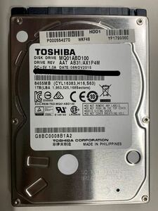使用時間 3589時間 正常 TOSHIBA MQ01ABD100 1000GB 1TB n20240511-5