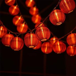 DUOLEIMI 提灯ライト 赤 ちょうちん 提灯 LED ストリングライト ソーラー式 防水 イベント イルミネーションライト お祭り 装飾用 屋外