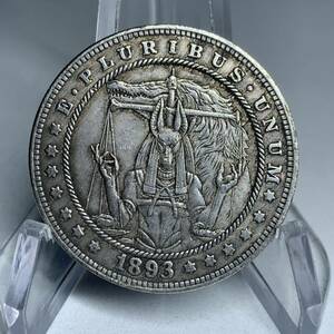 WX1207流浪幣 天眼 狼犬ヤギ 鷹紋 外国硬貨 貿易銀 海外古銭 コレクションコイン 貨幣 重さ約25g