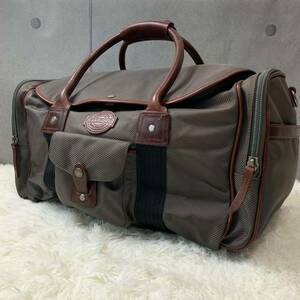 1円 美品/廃盤 ●FILSON フィルソン メンズ ボストンバッグ トラベル ゴルフ レザー ナイロン 裏地リップストップ カーキ 大容量 旅行 出張