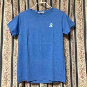 オゾンロックス Rロゴ刺繍 シンプル半袖Tシャツ チビT ブルー ヒステリックグラマー