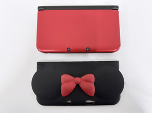 100円～◎NINTENDO ニンテンドー 任天堂 3DS LL SPR-001 RED×BLACK 本体 ミニー 3DSLL用シリコンカバー【美品】3DSLL