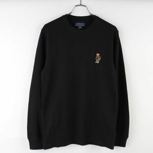 rs1【未使用品】ポロ ラルフローレン ポロベア 長袖 サーマル M 黒 ブラック バスケ POLO RALPH LAUREN POLO BEAR ワッフル ロンT 正規品