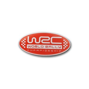 【送料込】WRC エンブレムプレート 赤丸 縦4.0cm×横8.0cm SUBARU スバル STI アルミ製