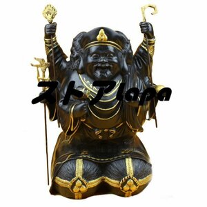 仏教工芸品　仏師で仕上げ品　大黒天　摩訶伽羅　銅像　 q2252