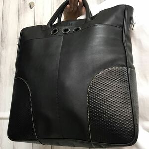 極美品/近年モデル●ダンヒル dunhill トートバッグ ハンドバッグ ADV8 メンズ ビジネス 大容量 PC A4 書類 レザー 本革 黒 ブラック