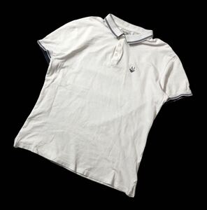 大きいサイズ ● A/J ARMANI JEANS アルマーニ ジーンズ ● ロゴ ラバー プリント 半袖 ポロシャツ ホワイト XL