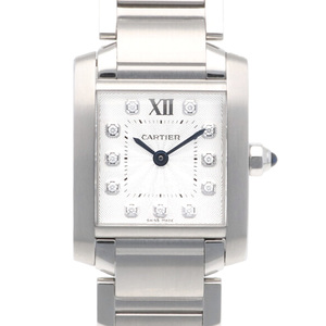 カルティエ タンクフランセーズ SM 腕時計 時計 ステンレススチール WE110006(3217) クオーツ レディース 1年保証 CARTIER 中古 美品
