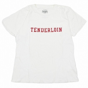 テンダーロイン TENDERLOIN Tシャツ 半袖 クルーネック ロゴ プリント 胸ポケット カットソー プルオーバー M 白 ホワイト/9 メンズ