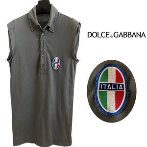 DOLCE&GABBANA ノースリーブ　カットソー 襟付き　メンズ 48 ドルチェ&ガッバーナ ドルガバ 