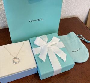 新品 正規品 ティファニー tiffany&co. ネックレス オープンハート シルバー ケース 巾着 紙袋 リボン プレゼント ハート