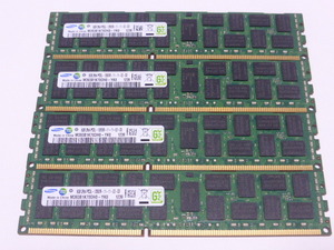 メモリ サーバーパソコン用 低電圧 1.35V Samsung PC3L-12800R(DDR3L-1600R) ECC Registered 8GBx4枚 合計32GB 起動確認済みです⑥