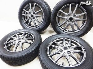 ◆美品! 溝あり!◇ アルミホイール 13インチ 4J +45 4穴 PCD100 TOYO GARIT G5 155/65R13 スタッドレス 4本 ワゴンR ラパン アルト ムーヴ